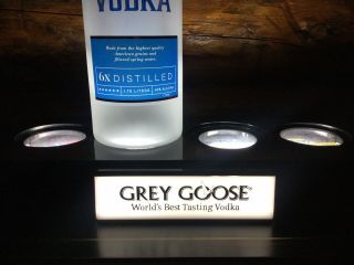 Grey Goose Vodka 4 Bottle Light Display Bar Top Back Lighting Night Light 3