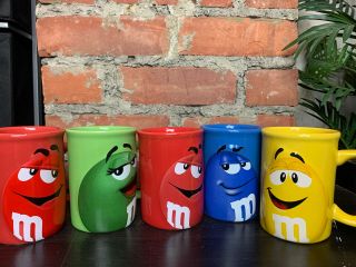 2011 M&m Red,  Blue,  Yellow,  Green Coffee Mug Set Of 5 Official Licensed Product