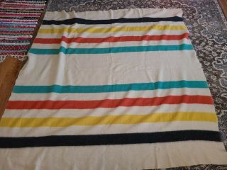 Vintage 1950 ' s JC Penney ' s Golden Dawn 100 Wool Blanket 75X76 3