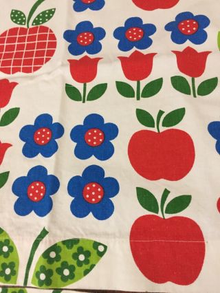 Vtg House N Home Fabrics And Draperies (6) Curtain Panels Apples
