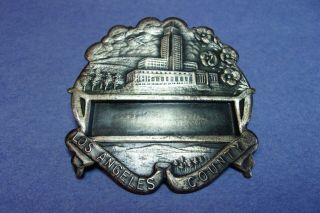 Los Angeles County City Hall Name Badge 1930 