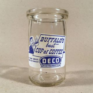 Deco Restaurants Buffalo Ny Coffee Jar Take Out Cup Dairy Creamer Diner Ad