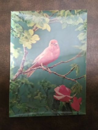3d Lenticular Three Dimensional Toppan Postcard Red Cannary,  Roses