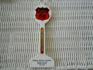 2 Items - Phillips 66 Pole Thermometer/66 Ice Scraper