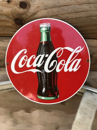 Vintage Coca Cola Porcelain Enameled Advertising Sign Ande Rooney 1990 Usa Made