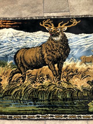 Deer Doe Buck Elk Stag Tapestry 20 x 40 Made in Italy Rayon Blend 13379 WPL 2