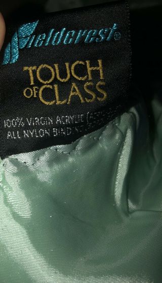 Vintage Fieldcrest Touch of Class Queen Thermal Acrylic Blanket USA Green Satin 3