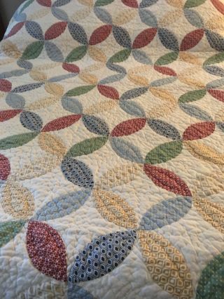 L.  L.  Bean Hand & Machine Sewn Patchwork Quilt Bedspread King Size 110” X 94”