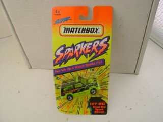 1993 Matchbox Sparkers Black & Green Jeep Cherokee Rev 