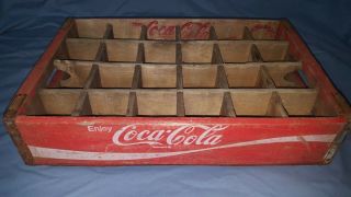 Vintage Coca - Cola Wooden Bottle Crate Carrier Box (great As A Spice Rack)