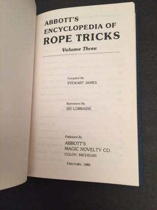 Abbott ' s Encyclopedia of rope tricks volume 2 & 3 Magic Book by Stewart James 2