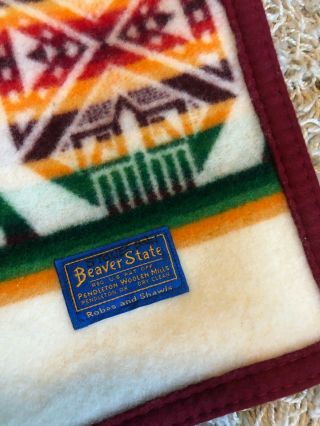 Vintage Pendleton Beaver State Aztec Blanket 3