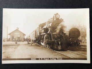 Rppc - Luling Tx - Sp Railroad Depot - Train - Station - Texas - Southern Pacific - Real Photo