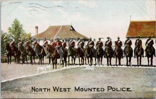 North West Mounted Police Canadian Mounties Horses Dogs Nwmp C1907 Postcard G27
