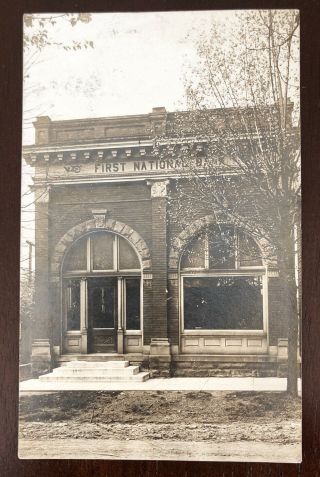 Vintage Postcard First National Bank Rppc Bethesda Oh Bridgeport Ohio 1908