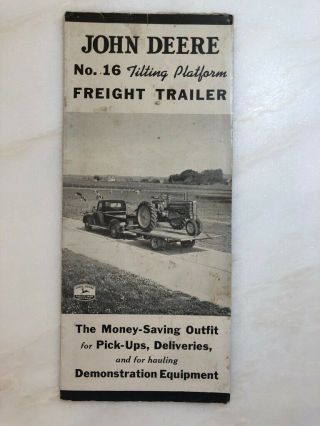 1947 John Deere Freight Trailer Truck Advertising Farm Tractor Brochure Vintage