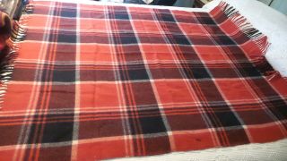 Vintage Wool Lap Stadium Blanket,  Red,  Black,  White,  50 " X61 " Car,  Camp,  Trunk