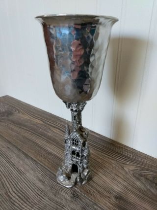 Limited Edition Medieval Castle Hammered Pewter Chalice - O 