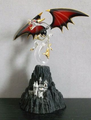 Glass Black Magic Dragon Figurine By Glass Baron