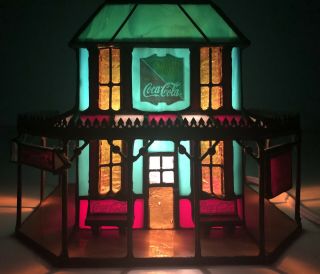 Coca - Cola Franklin Stained Glass Victorian Hotel Vintage