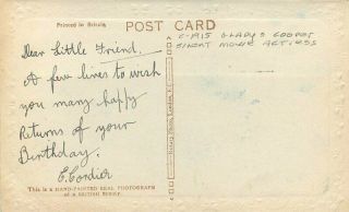 C - 1915 Gladys Cooper Silent Movie Actress Hand Painted RPPC Photo Postcard 4229 2