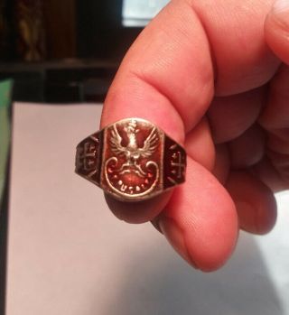 Xrare Polish Armed Forces In The East 1942 Pre - Ii Corps Silver Jerusalem Ring