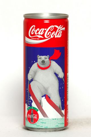 1994 Coca Cola Can From Korea,  Polar Bear / Skiing (250ml)