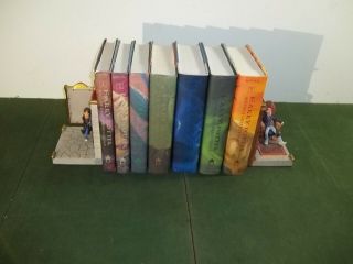Complete Set 7 Harry Potter Hardback Books W Bookends Djs First Editions