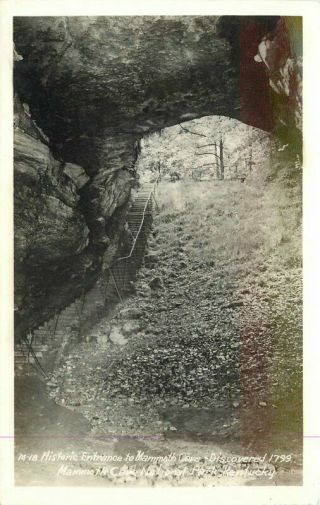 Entrance Mammoth Cave Park Kentucky M - 18 1950s Rppc Photo Postcard 20 - 4596