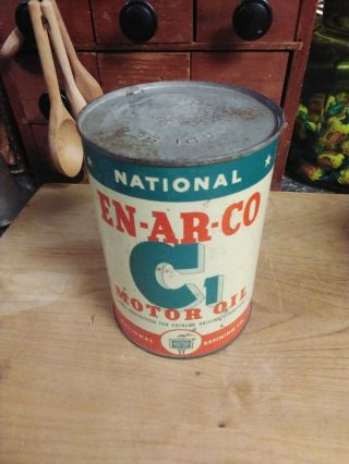 Vintage En Ar Co C 1 Motor Oil 1 Qt Can