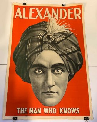 Vintage Magic Poster “alexander; The Man Who Knows” 1920