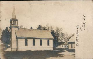 1907 Rppc Lodi,  Ca St.  Petrikirche Church,  Steeple San Joaquin County California