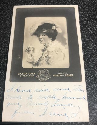 1907 Advertising Postcard - Lemp Brewery " Extra Pale Bottled Beer "