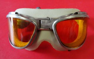 CHAS.  FISCHER AN - 6530 FLYING GOGGLES W/AMBER LENSES 2