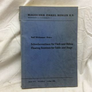 Vintage 1973 Magic Book In German & English Floating Routines For Table & Stage