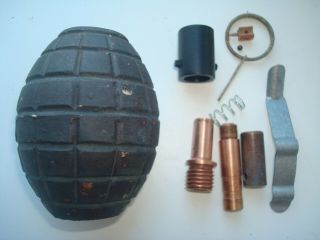 Wwii Spare Parts Of The Russian Ceramic Egg,  F1 And Fuse Koveshnikova Ww2