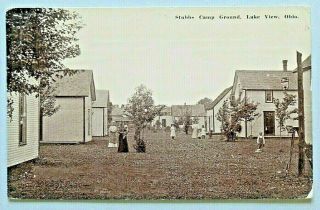 Stubbs Camp Ground,  Indian Lake,  Lake View,  Ohio Db Postcard 1912 Post 5021