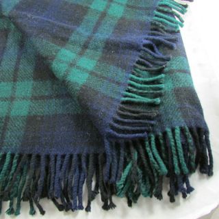 Early’s Of Witney Green Tartan Plaid Blanket Wool England Festivals Concerts