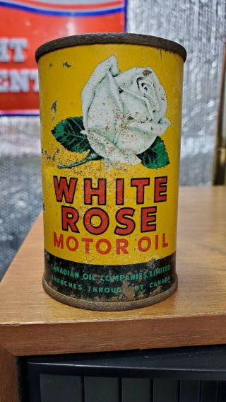 White Rose Motor Oil Tin Can Coin Bank Imperial Quart