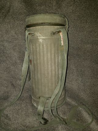 Ww2 German Gas Mask Can Canister And A Gas Mask.