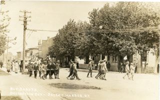 Rppc Ny Sackets Harbor Early Bsa Boys Scouts 1914 In Decoration Day Parade