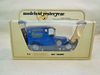 Lesney / Matchbox Models Of Yesteryear Y5 1927 Talbot Van Chocolat Menier