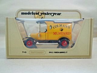 Matchbox Y12 1912 Ford Model T Colmans Mustard
