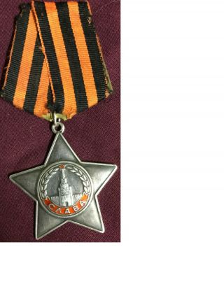 Wwii Ussr Soviet Russia Army Order Of Glory Iii Class Silver Enamel