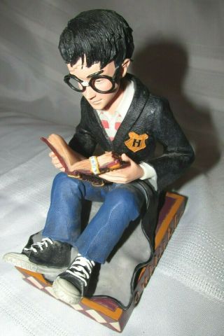 Harry Potter Figure Quidditch Reading Book Of Spells Bookend With Glasses