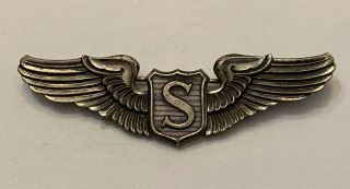 Ww2 Army Air Force Usaaf Service Pilot Wings 3 " Sterling Pin Back Wwii Ns Meyer
