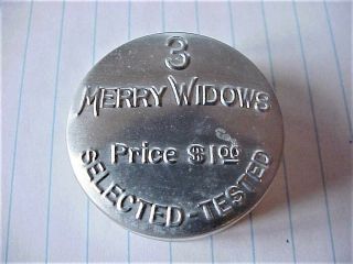 Vintage 3 Merry Widows Brand Condoms / Rubbers,  Old Stock Metal Container