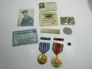 Wwii World War Ii Us Navy Sailor Dog Tags,  Id Card,  Discharge Card Realm Thing