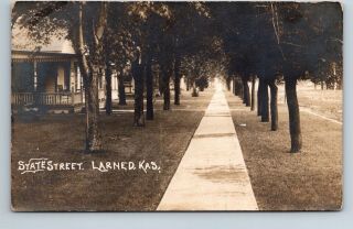 Larned Kansas Rppc Real Photo Postcard State Street