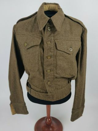 Wwii Ww2 British Made British Army Khaki Battledress Ike Jacket Tunic Dated 1945